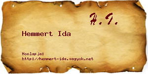Hemmert Ida névjegykártya