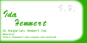 ida hemmert business card